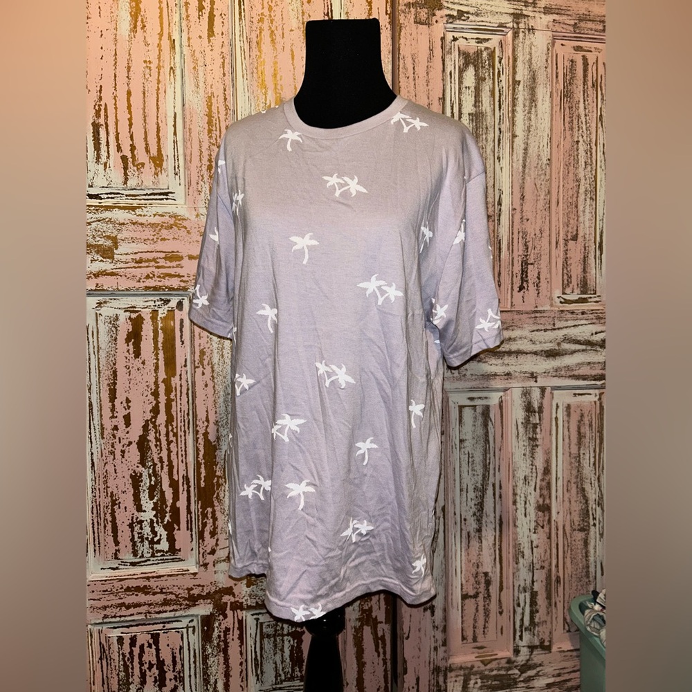 Denim & Flower Light Purple Palm Tree Tee